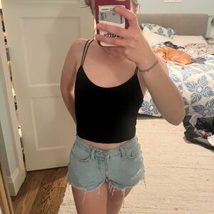 Pacsun black crop tank top